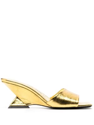 The Attico Cheope 70mm leather mules - Gold