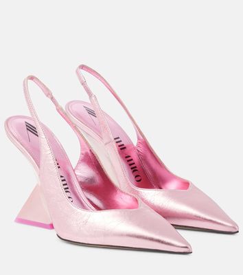 The Attico Cheope metallic leather slingback pumps