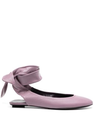 The Attico Cloe leather ballerina shoes - Purple