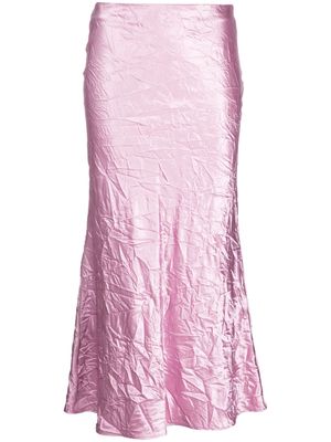 The Attico crinkled A-line skirt - Pink