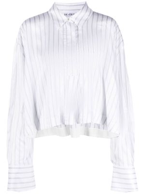 The Attico cropped pinstripe shirt - White