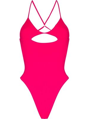 The Attico cut-out crossover strap swimsuit - Pink