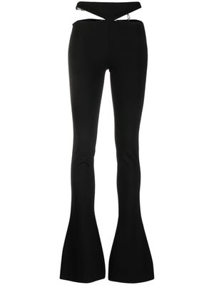The Attico cut-out flared trousers - Black