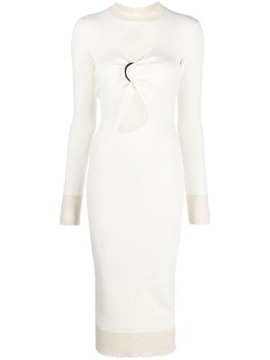 The Attico cut-out knitted dress - White