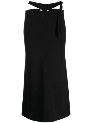 The Attico cut-out midi skirt - Black