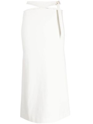 The Attico cut-out midi skirt - White