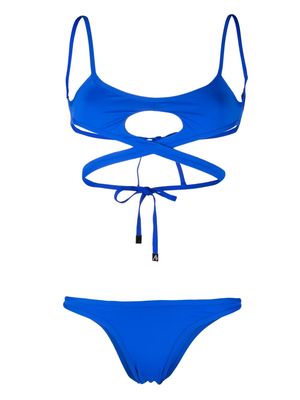 The Attico cut-out wraparound bikini - Blue