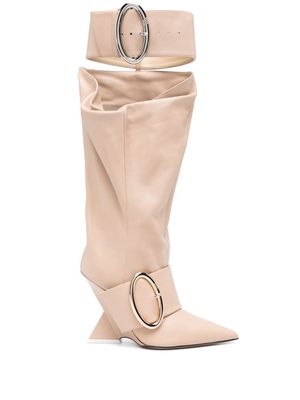 The Attico Dada Slouchy 108mm leather boots - Neutrals