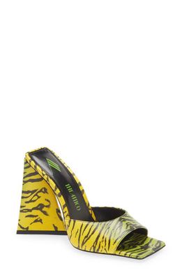 The Attico Devon Stripe Slide Sandal in Green/Yellow
