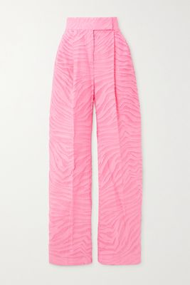 The Attico - Devoré Cotton-blend Wide-leg Pants - Pink