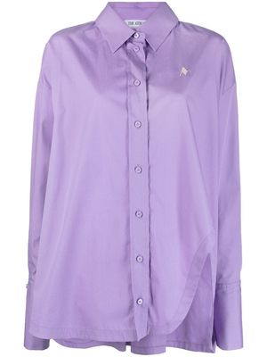 The Attico Diana asymmetric hem cotton shirt - Purple