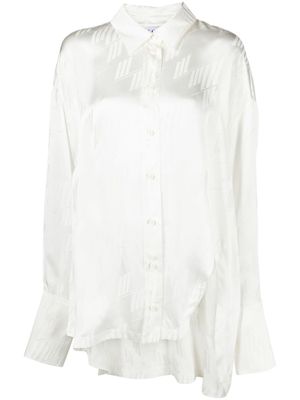 The Attico Diana asymmetric jacquard shirt - White