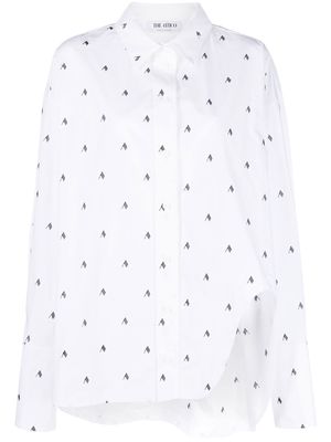 The Attico Diana oversized logo-print shirt - White
