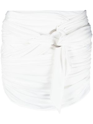 The Attico drape-detailed thigh-length skirt - White
