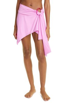 The Attico Draped Cover-Up Skirt in Hot Pink