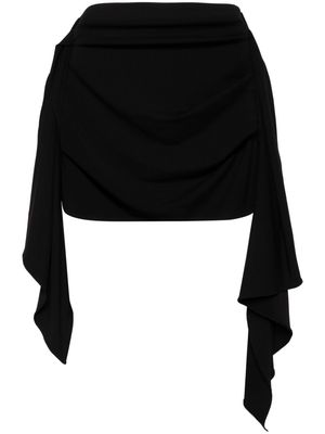 The Attico draped jersey mini skirt - Black