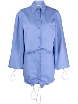 The Attico drawstring cotton shirtdress - Blue