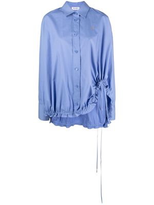 The Attico drawstring-hem cotton shirt - Blue