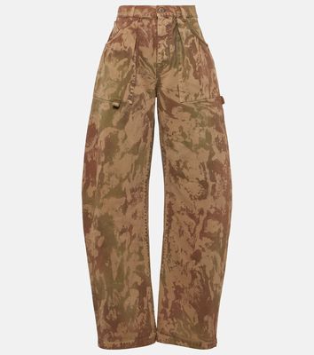 The Attico Effie camouflage barrel-leg jeans