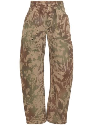 The Attico Effie camouflage-print cargo trousers - Neutrals
