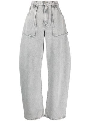 The Attico Effie high-waist wide-leg jeans - Grey