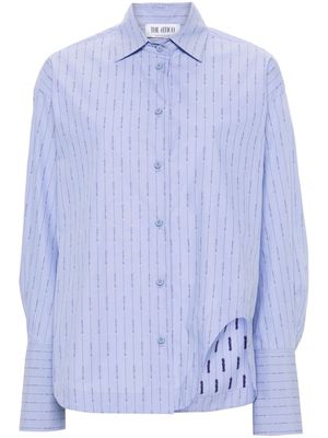 The Attico Eliza striped cotton shirt - Blue
