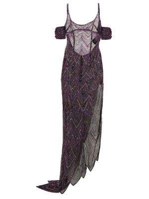 The Attico embellished tulle gown - Purple