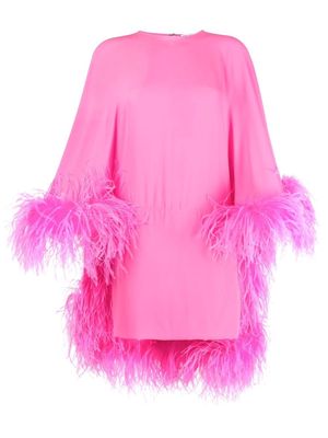 The Attico feather-embellished mini dress - Pink