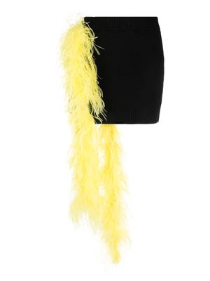 The Attico feather-embellished miniskirt - Black