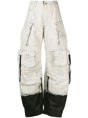 The Attico Fern painted wide-leg jeans - White