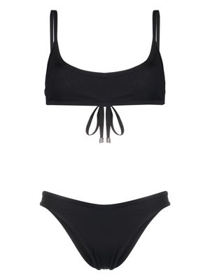 The Attico fine-ribbed bikini set - Black