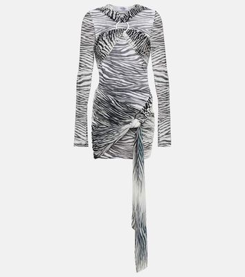 The Attico Fran zebra-print tulle minidress