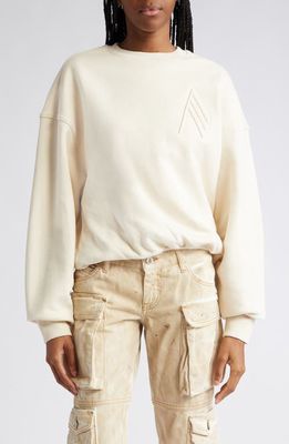 The Attico Gathered Cotton Sweatshirt in Ivory