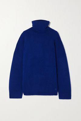The Attico - Grace Ribbed-knit Turtleneck Sweater - Blue