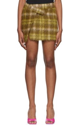 The Attico Green Cloe Miniskirt