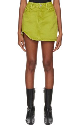 The Attico Green Kelly Denim Miniskirt