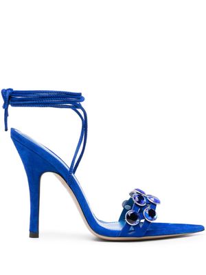 The Attico Grid 105mm suede sandals - Blue
