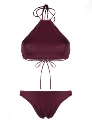 The Attico halterneck strap bikini set - Red