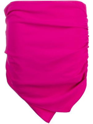 The Attico Hatty ruched asymmetric miniskirt - Pink