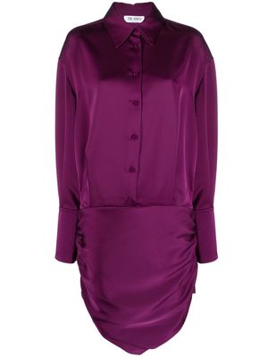 The Attico Hatty satin mini shirtdress - Purple