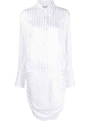 The Attico Hatty striped shirtdress - White