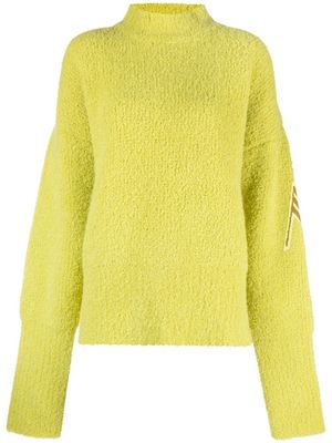 The Attico high-neck extra-long sleeved knit jumper - Yellow
