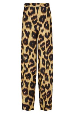 The Attico High Wasit Leopard Print Pants in Black/Brown