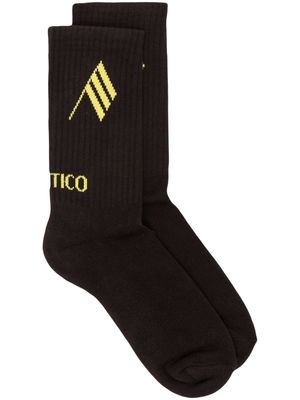 The Attico intarsia-knit logo socks - Brown