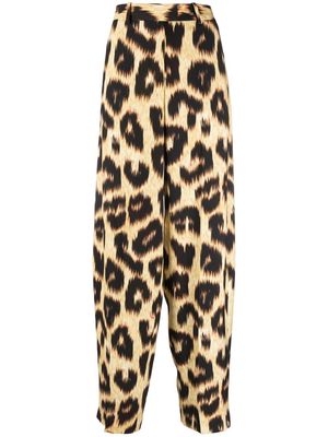 The Attico Jagger leopard-print trousers - Brown