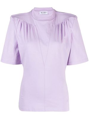 The Attico Jewel cut-out cotton T-shirt - Purple