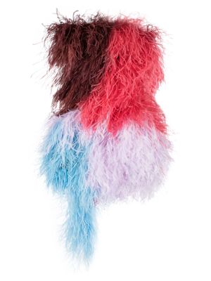 The Attico Keri feather-embellished minidress - Pink