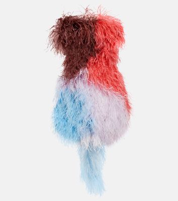 The Attico Keri feather-embellished minidress