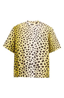 The Attico Kilie Ombré Cheetah Print T-Shirt in Light Yellow