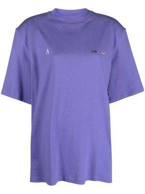 The Attico Kilie shoulder-pads cotton T-shirt - Purple